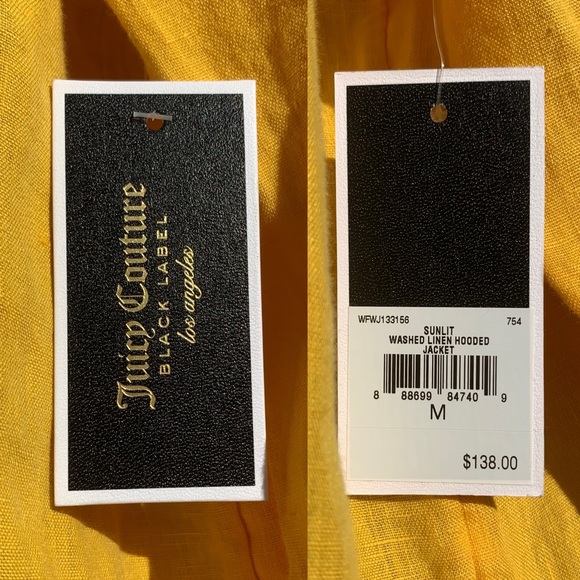 Juicy Couture Washed Linen Hooded Jacket - Picture 6 of 11